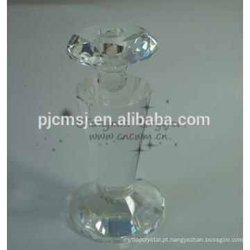 castiçal de cristal grosso, suporte de vidro candel com forma de diamante